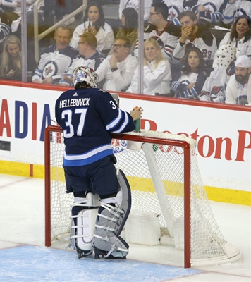 Connor Hellebuyck poster with hanger